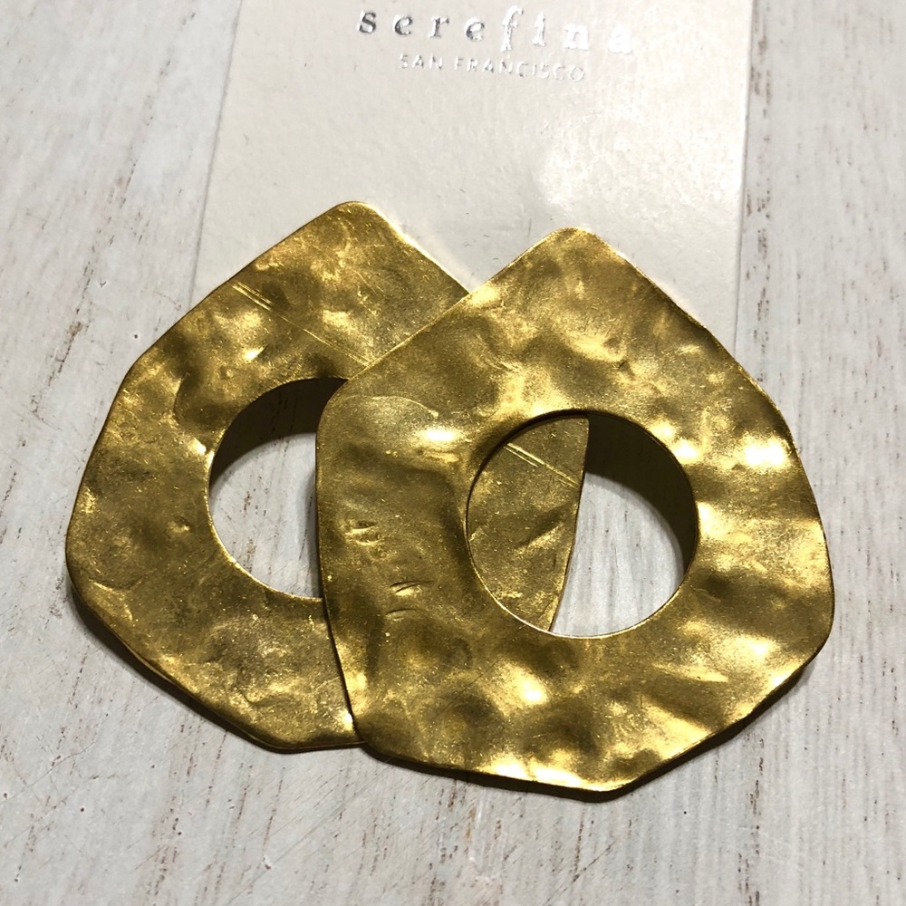 NEW Anthropologie Hammered Washer Post Earrings - Picture 5 of 6